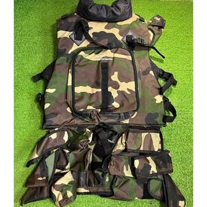 Woodland‎ Camo Tactical Vest LG Hunting Utility Vest Padded Multi Pocket